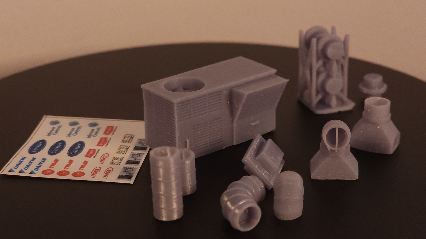 HVAC Kit 3 - Air Ducts & Air Conditioner HO Scale 1:87