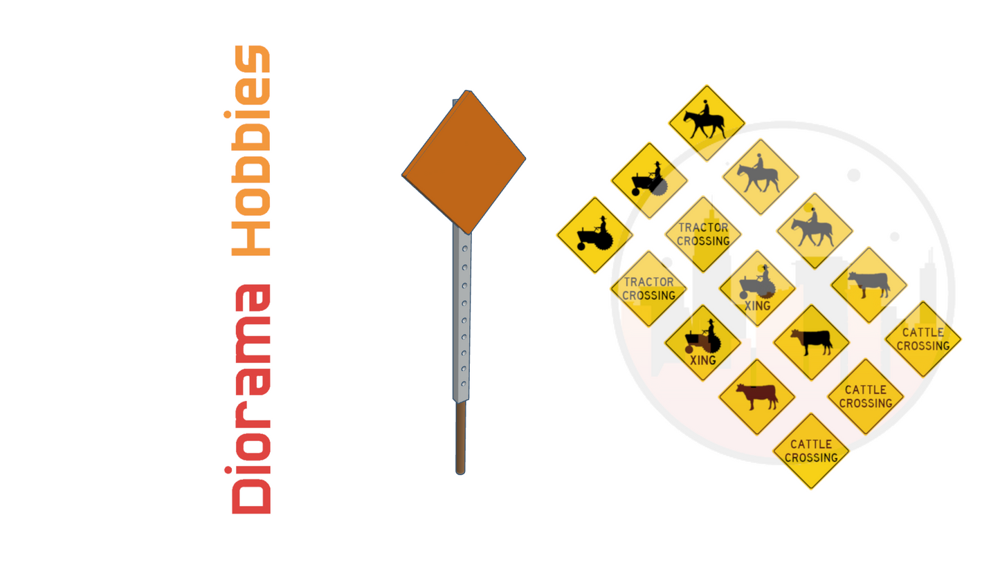 Road Signs Country Side / Rural (12 pack) HO Scale 1:87