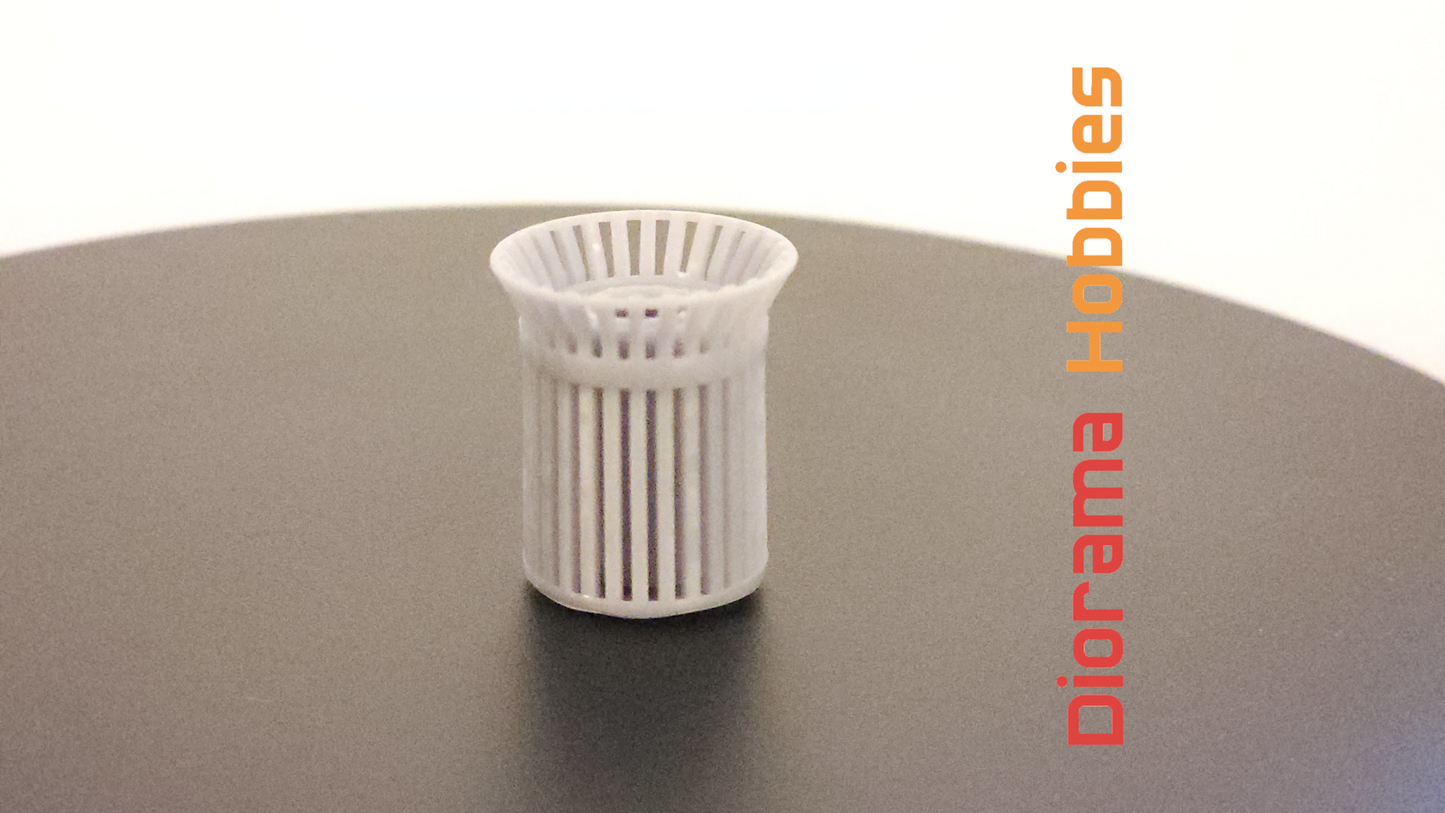 Slatted Steel Trash Cans (6 pack) HO, S, and O Scales