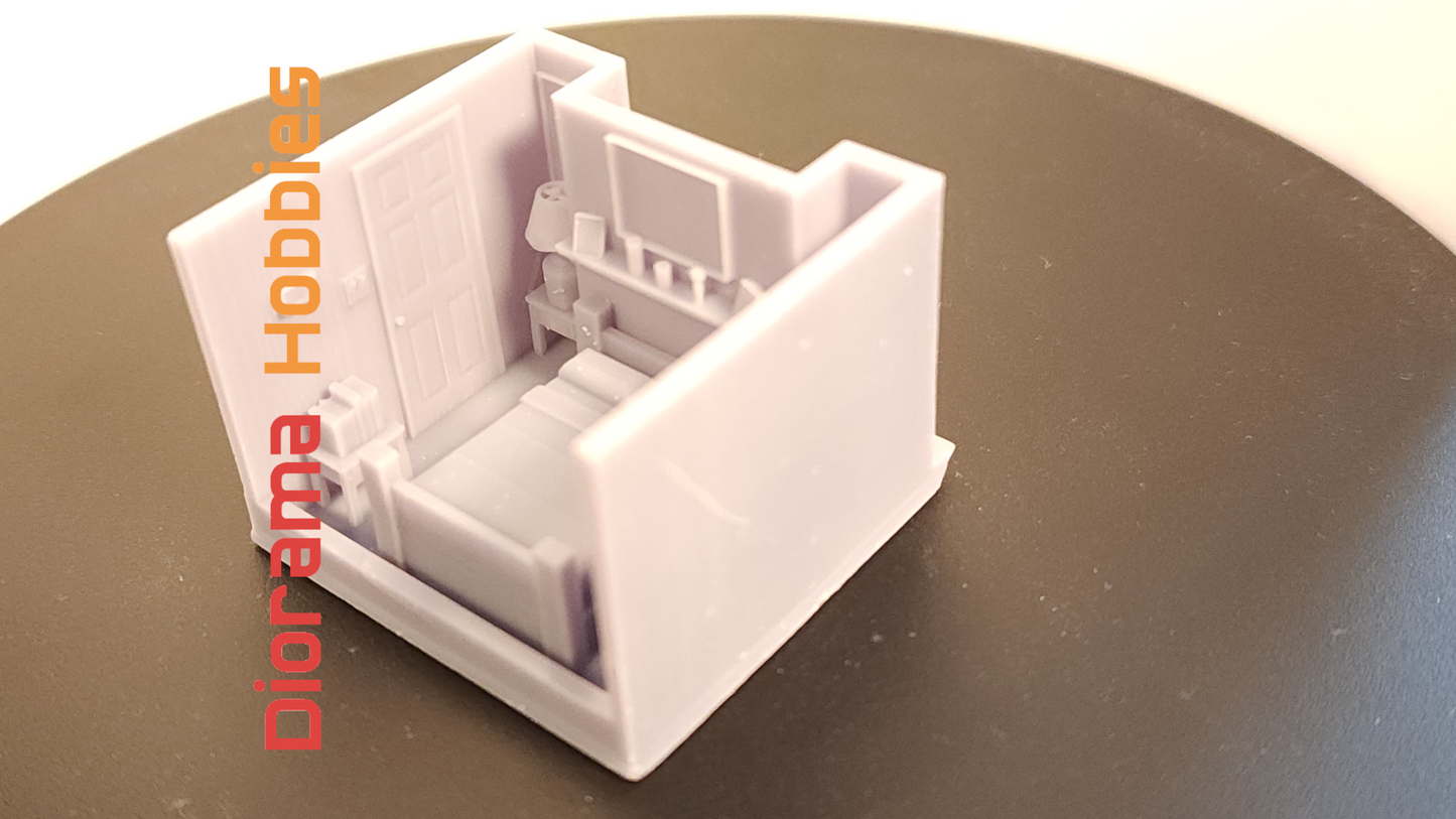 Window Scene - Bedroom - HO Scale 1:87