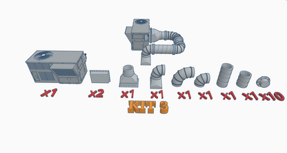 HVAC Kit 3 - Air Ducts & Air Conditioner HO Scale 1:87
