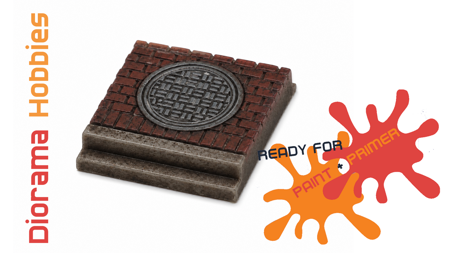Sidewalk and Curb [Brick] - Manhole Cover