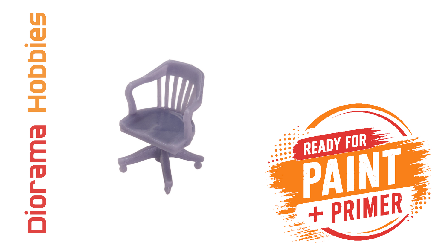 Wooden Swivel Office Chair - N, HO, S and O Scales