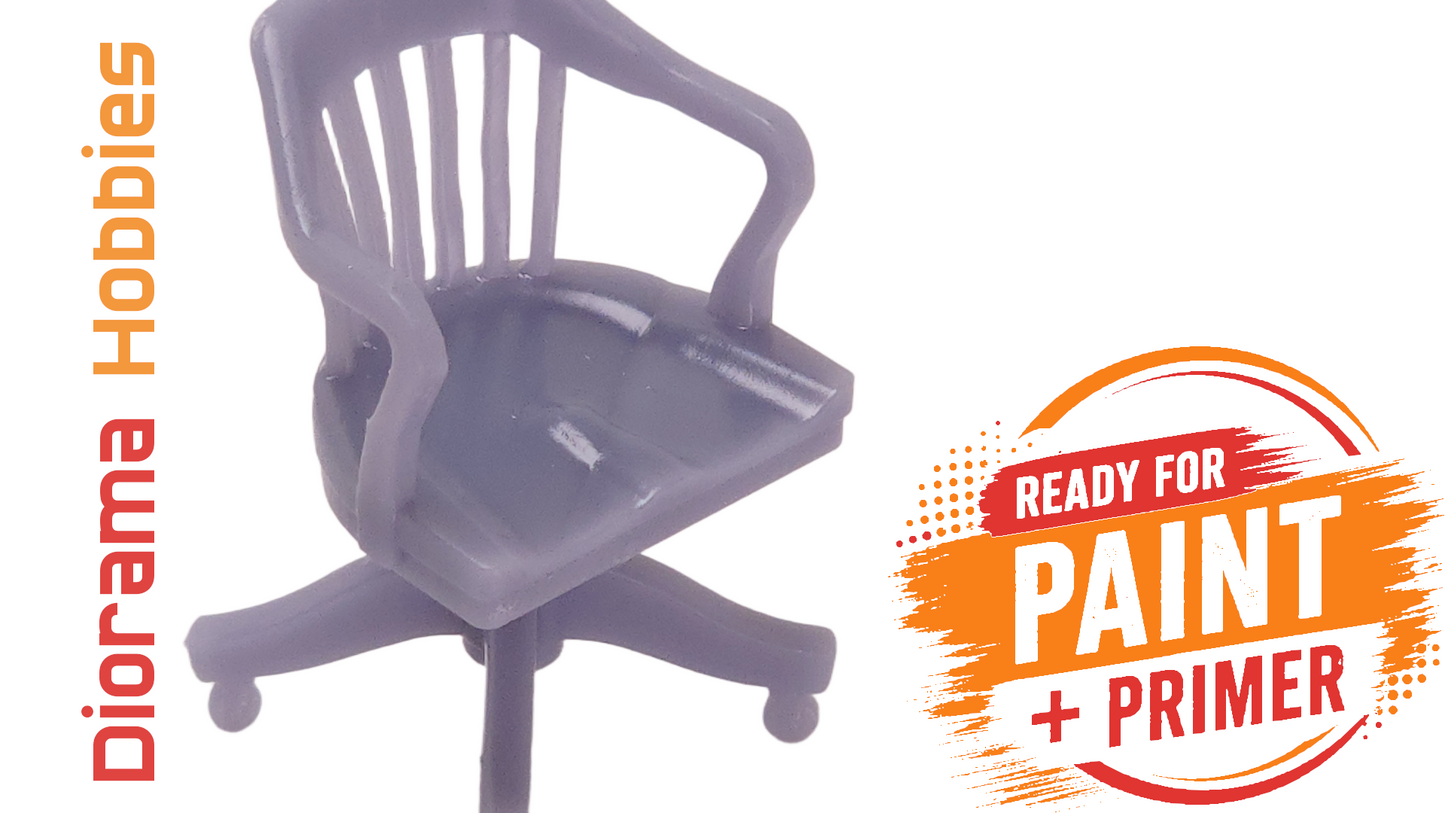 Wooden Swivel Office Chair - N, HO, S and O Scales