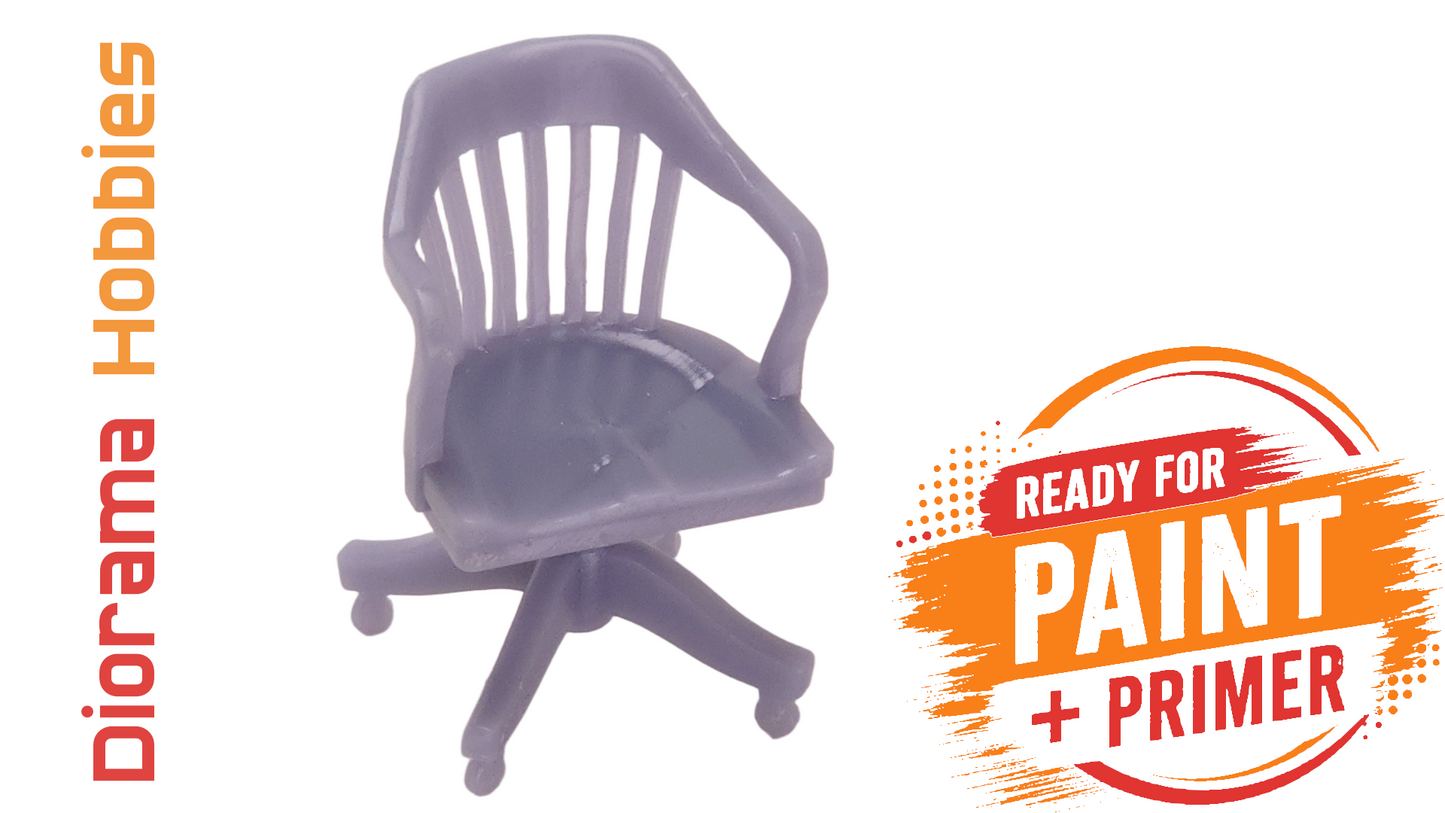 Wooden Swivel Office Chair - N, HO, S and O Scales