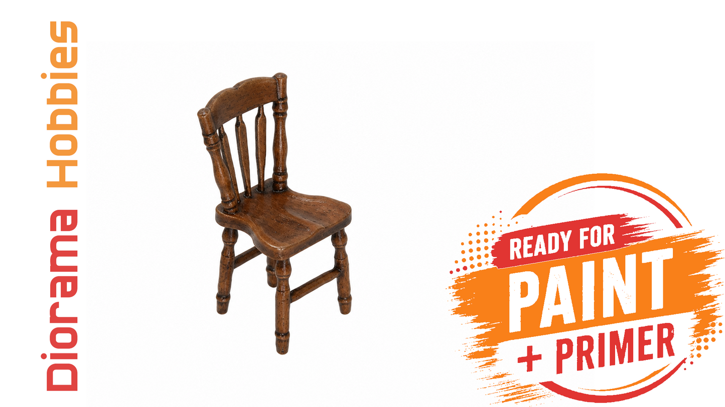 Wooden Spindle-back Chair - N, HO, S and O Scales