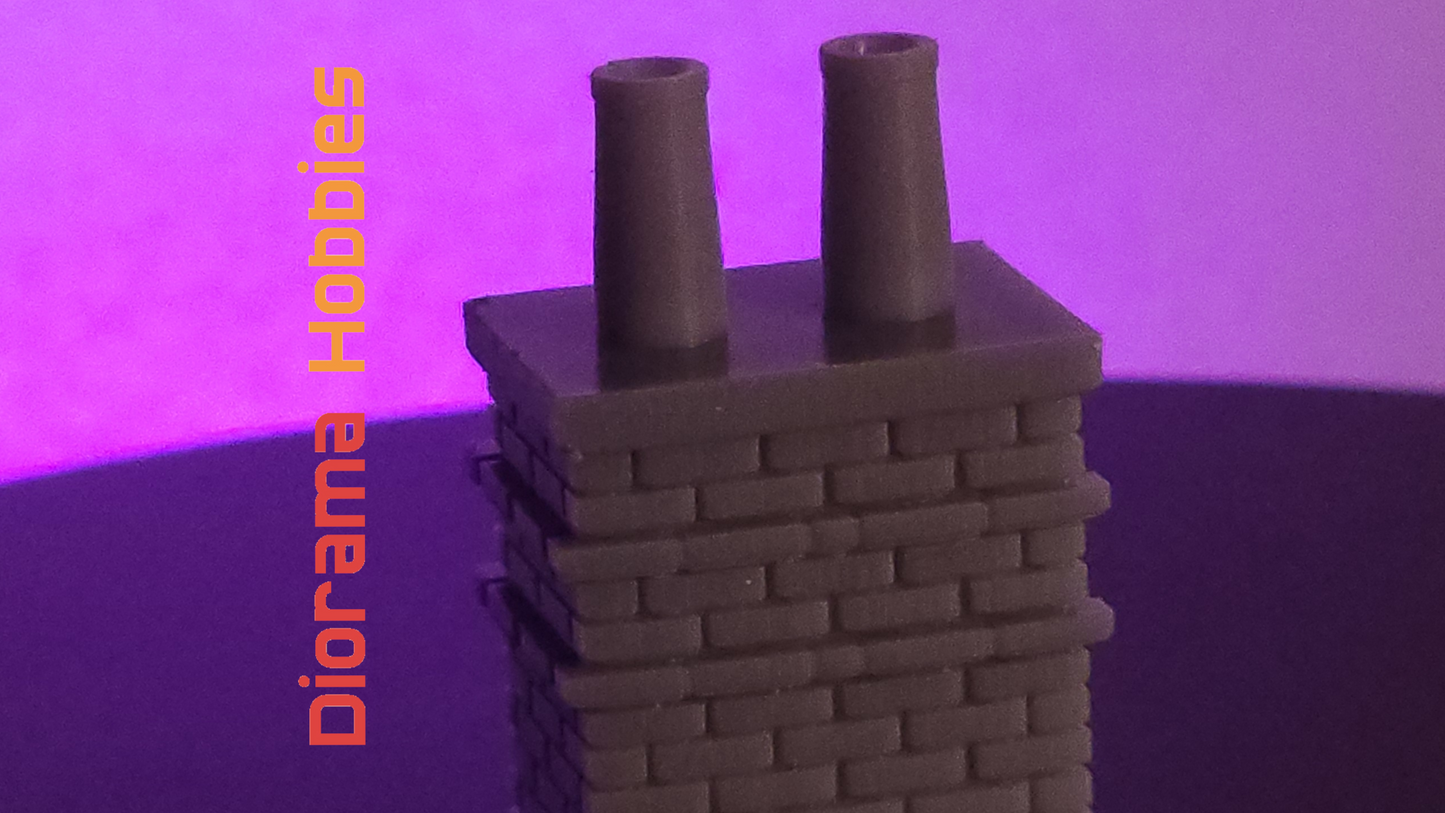 Clay Pot Chimney Double Stack - HO, S and O Scales