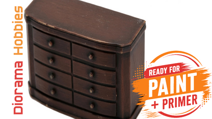 Bow-Front Chest of Drawers / Dresser - N, HO, S and O Scales