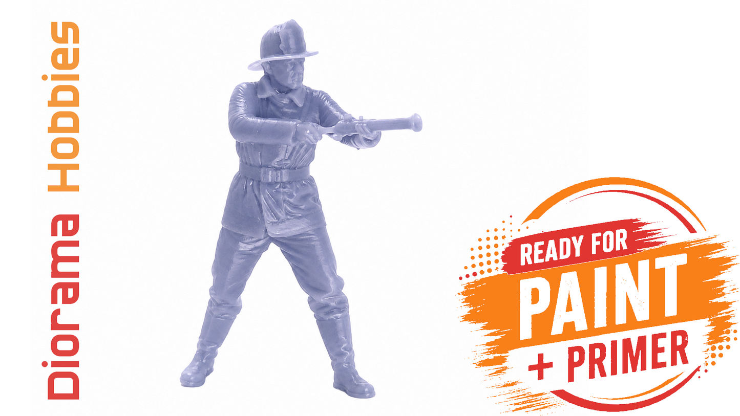 Figure - Firefighter with Firehose [1910 - 1940] - N, HO, S and O Scales