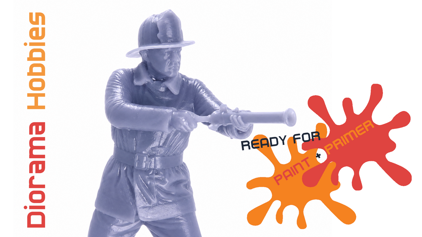 Figure - Firefighter with Firehose [1910 - 1940] - N, HO, S and O Scales