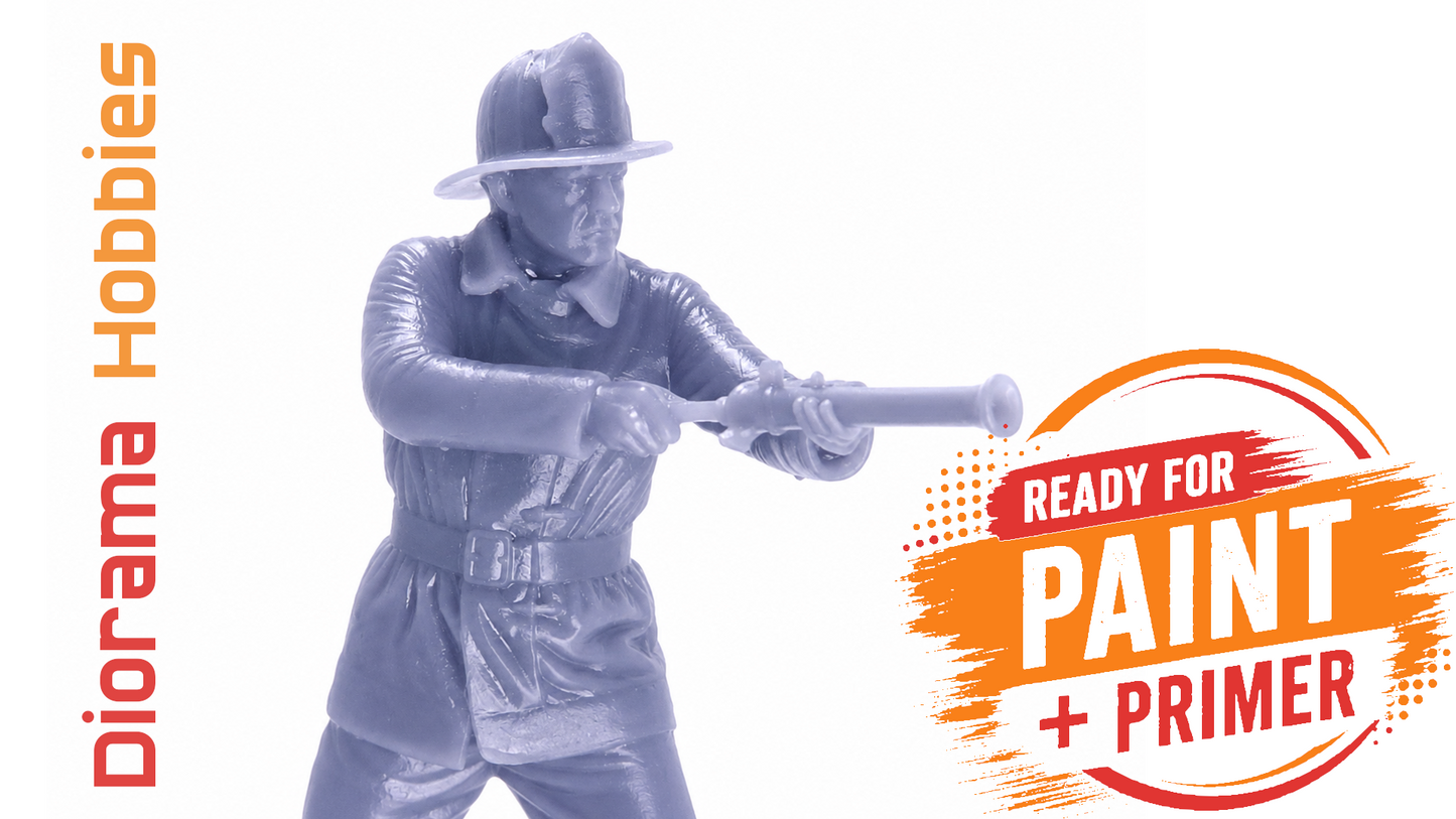 Figure - Firefighter with Firehose [1910 - 1940] - N, HO, S and O Scales