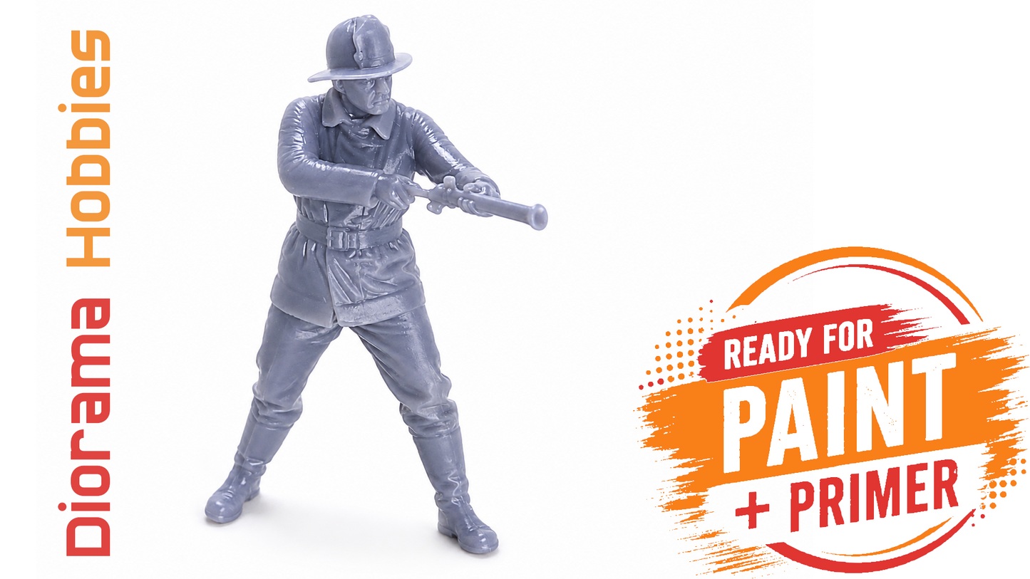 Figure - Firefighter with Firehose [1910 - 1940] - N, HO, S and O Scales