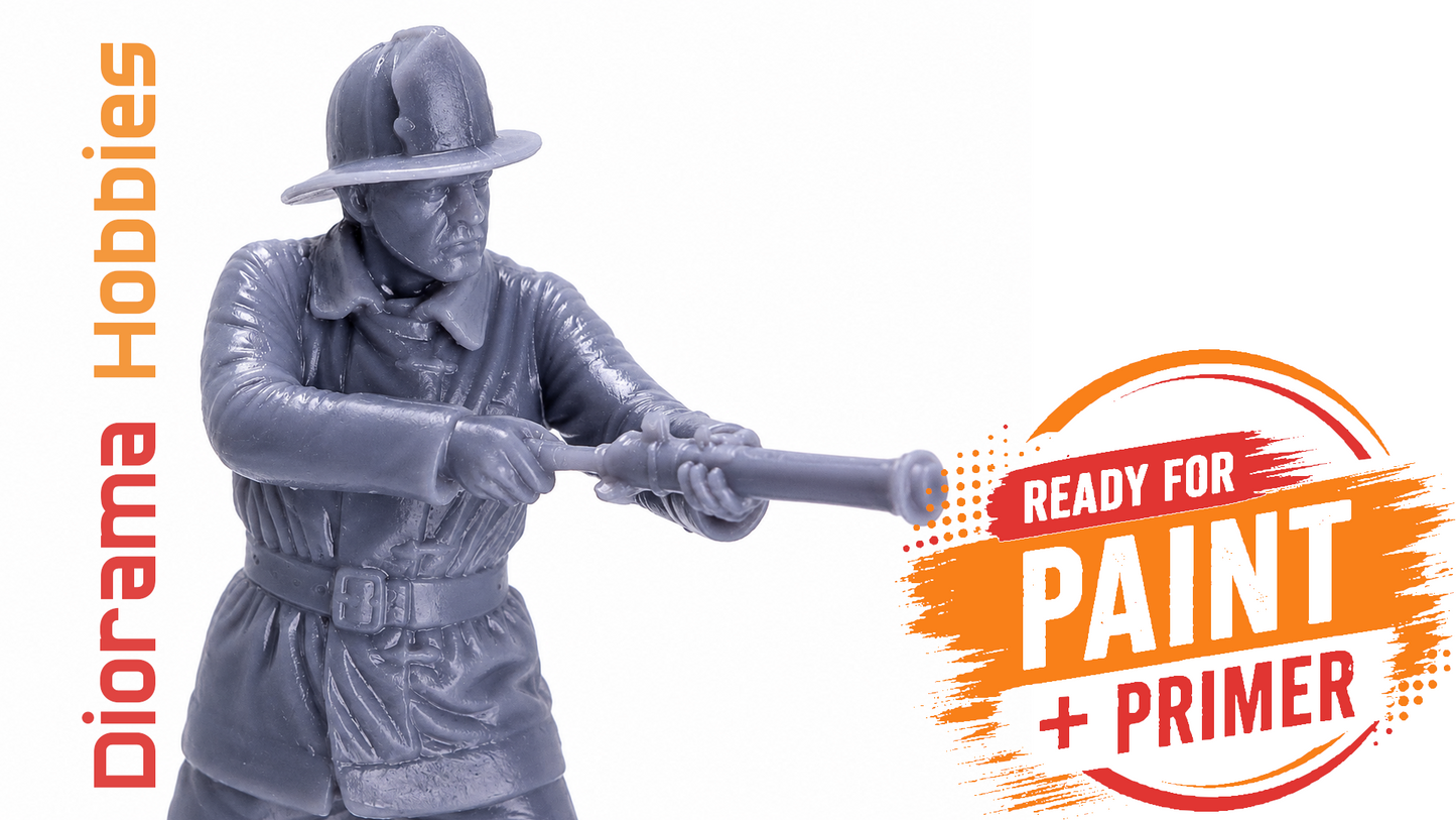 Figure - Firefighter with Firehose [1910 - 1940] - N, HO, S and O Scales