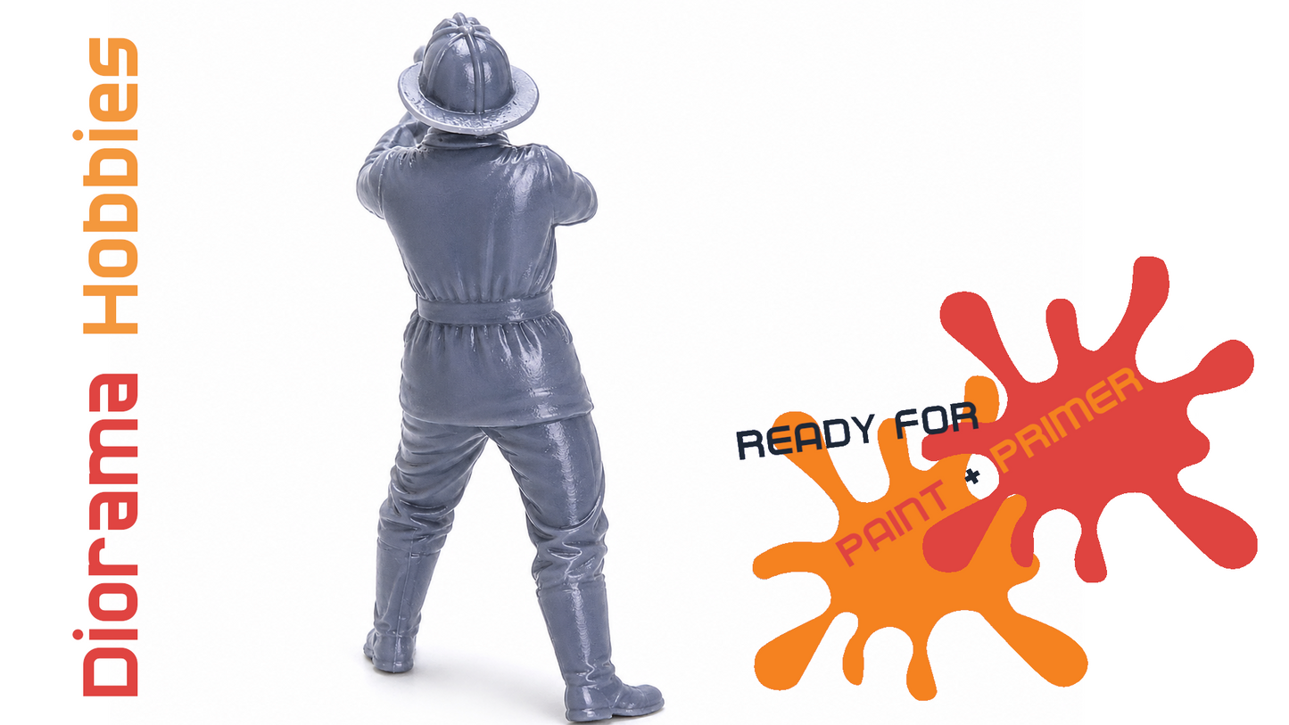 Figure - Firefighter with Firehose [1910 - 1940] - N, HO, S and O Scales