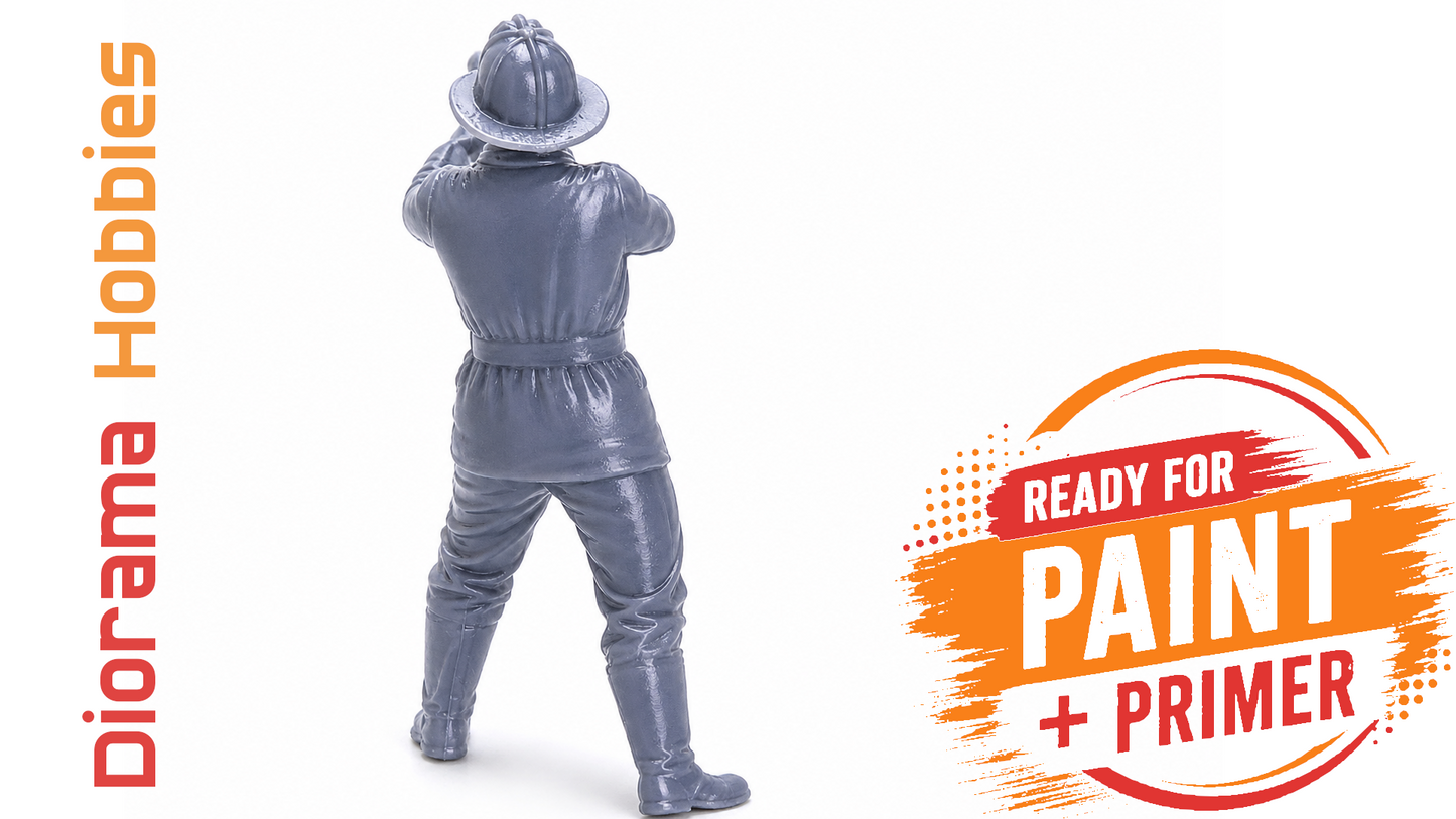 Figure - Firefighter with Firehose [1910 - 1940] - N, HO, S and O Scales