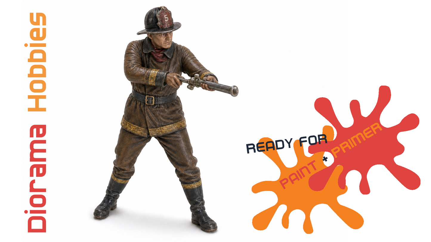 Figure - Firefighter with Firehose [1910 - 1940] - N, HO, S and O Scales