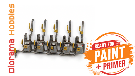 5 Gas Meters HO, S and O Scale