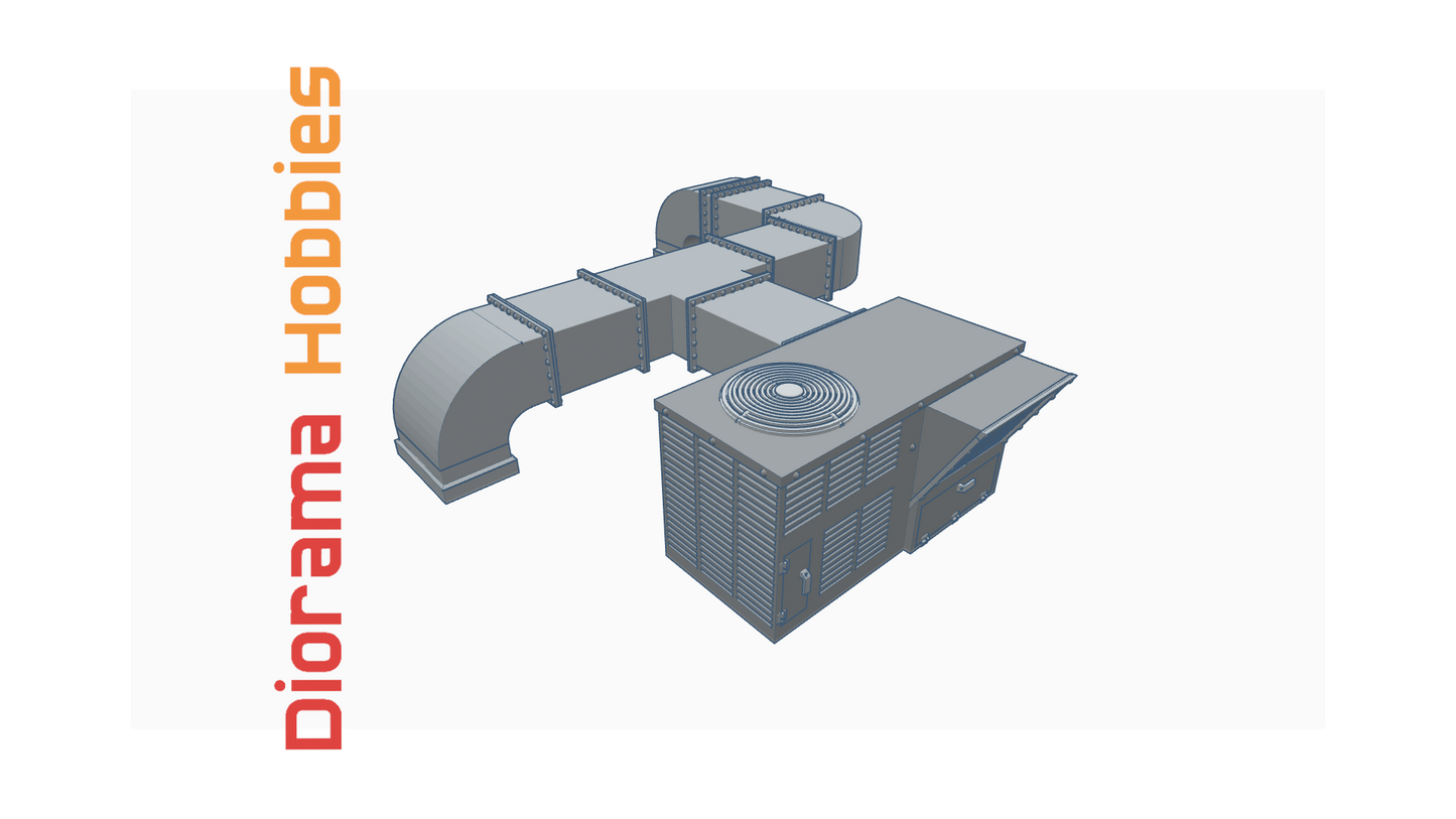 HVAC Kit 2 - Air Ducts & Air Conditioner HO Scale 1:87