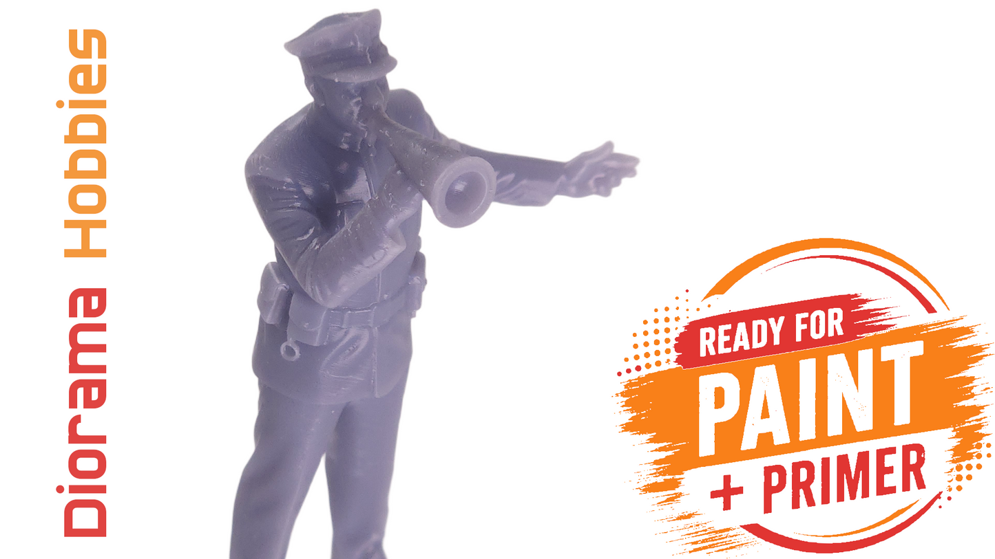 Police Officer with Bullhorn [1910s - 1940s] - N, HO, S and O Scales
