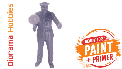 Traffic Officer with Stop Paddle (1910s–1940s) - N, HO, S and O Scales