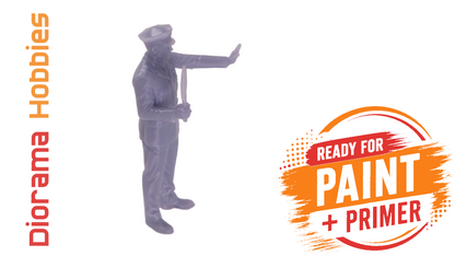 Traffic Officer with Stop Paddle (1910s–1940s) - N, HO, S and O Scales