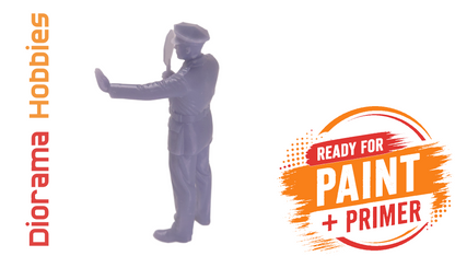 Traffic Officer with Stop Paddle (1910s–1940s) - N, HO, S and O Scales