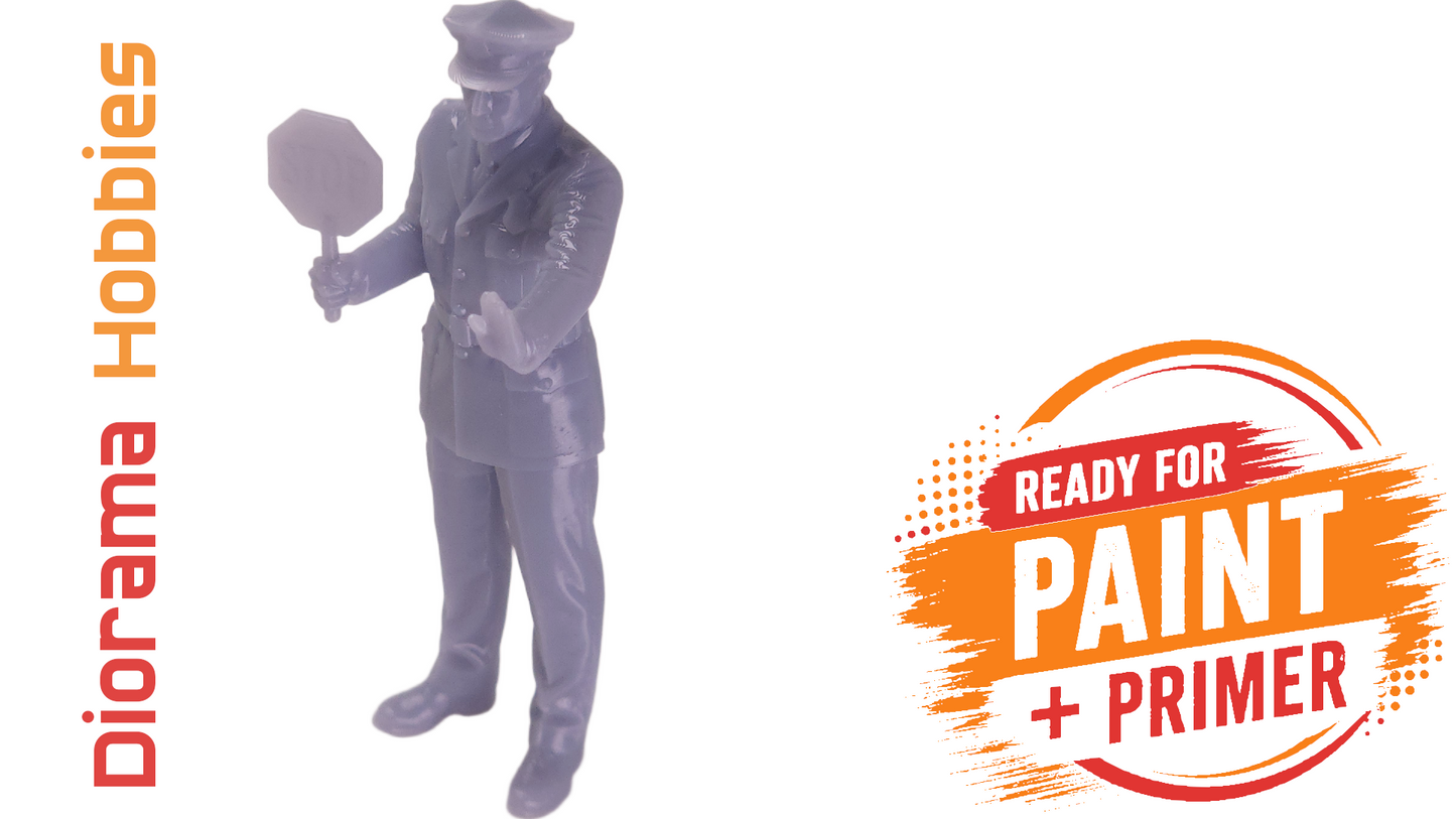 Traffic Officer with Stop Paddle (1910s–1940s) - N, HO, S and O Scales