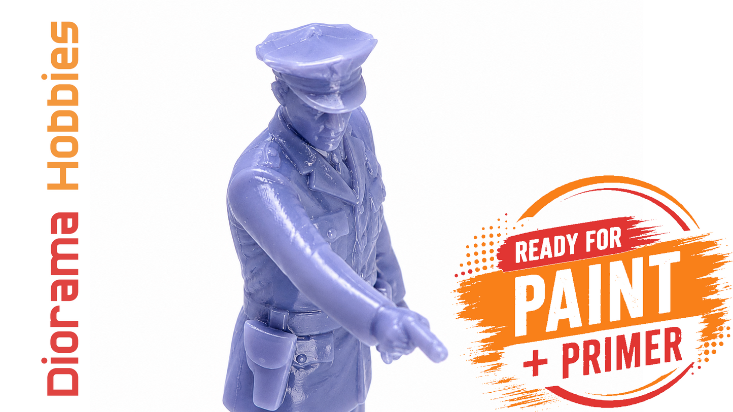 Police Officer with Drawn Sidearm (1910s – 1940s) - HO, S and O Scales
