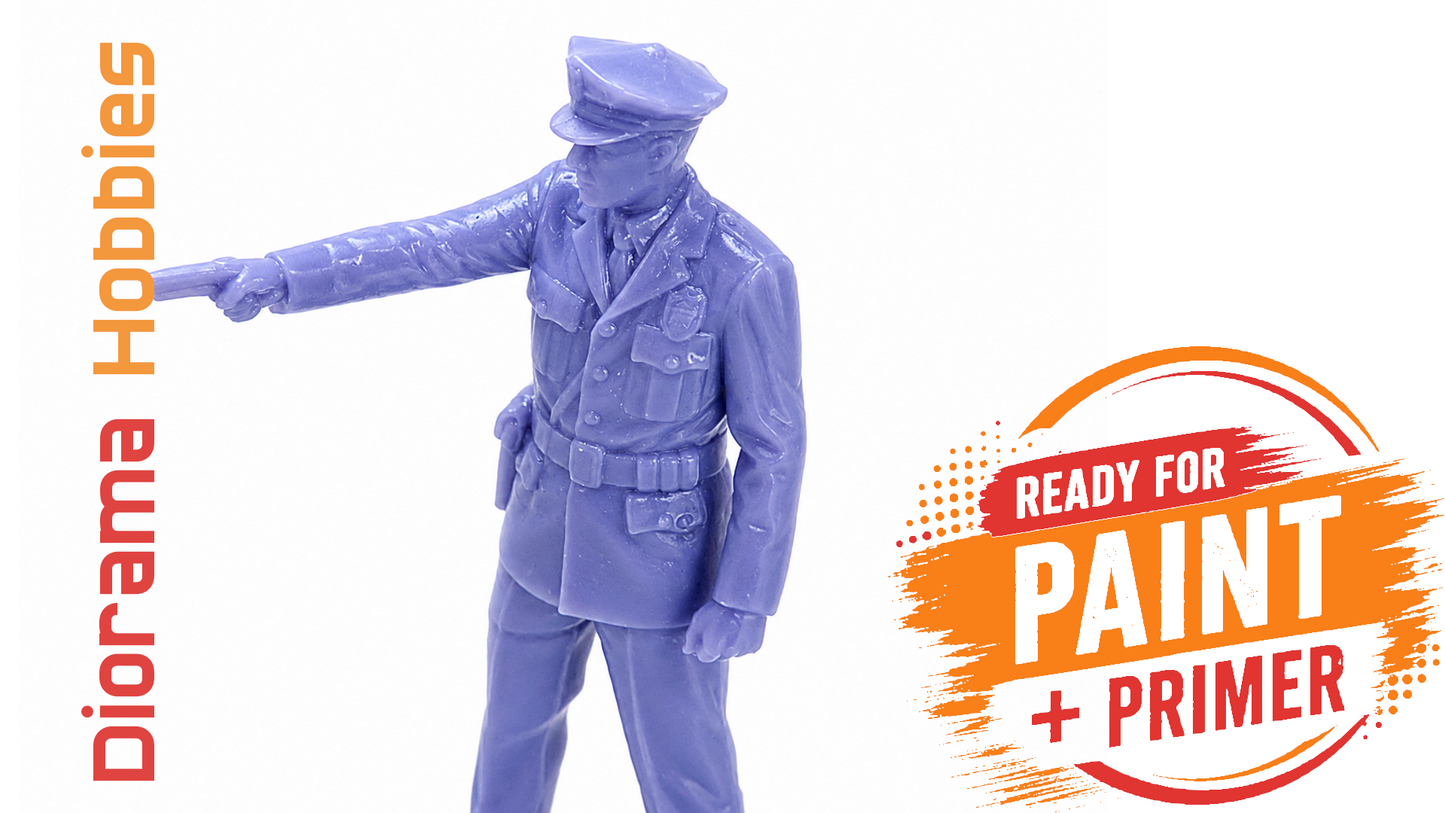 Police Officer with Drawn Sidearm (1910s – 1940s) - HO, S and O Scales