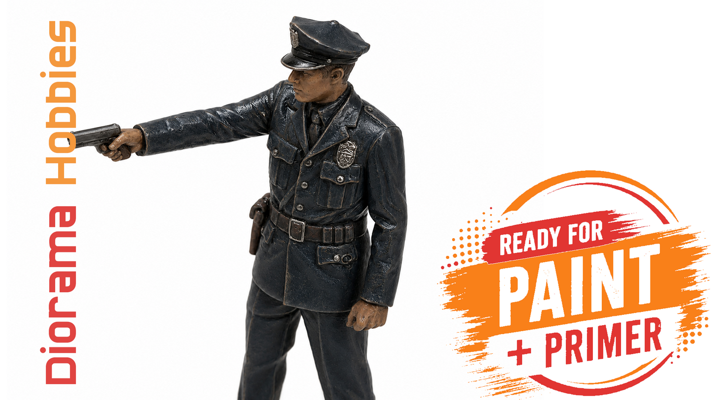 Police Officer with Drawn Sidearm (1910s – 1940s) - HO, S and O Scales