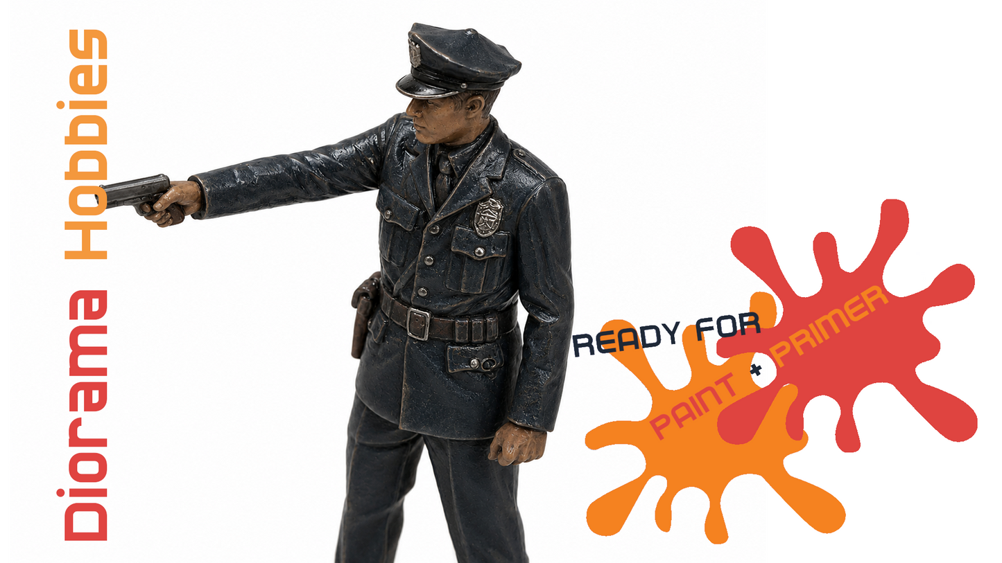 Police Officer with Drawn Sidearm (1910s – 1940s) - HO, S and O Scales