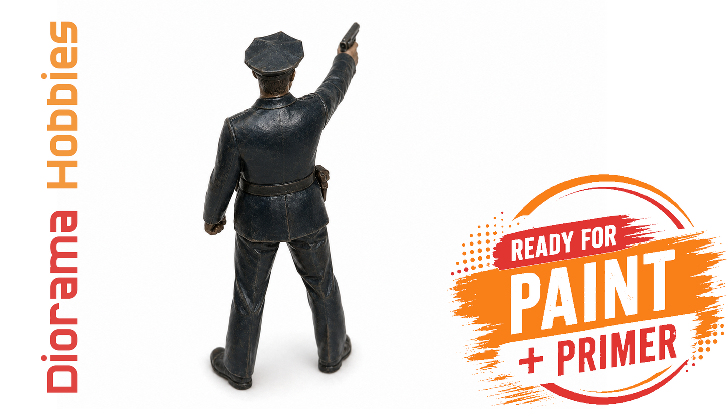 Police Officer with Drawn Sidearm (1910s – 1940s) - HO, S and O Scales