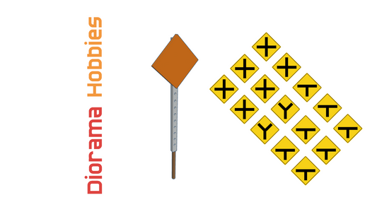 Road Signs Intersections (12 pack) HO Scale 1:87