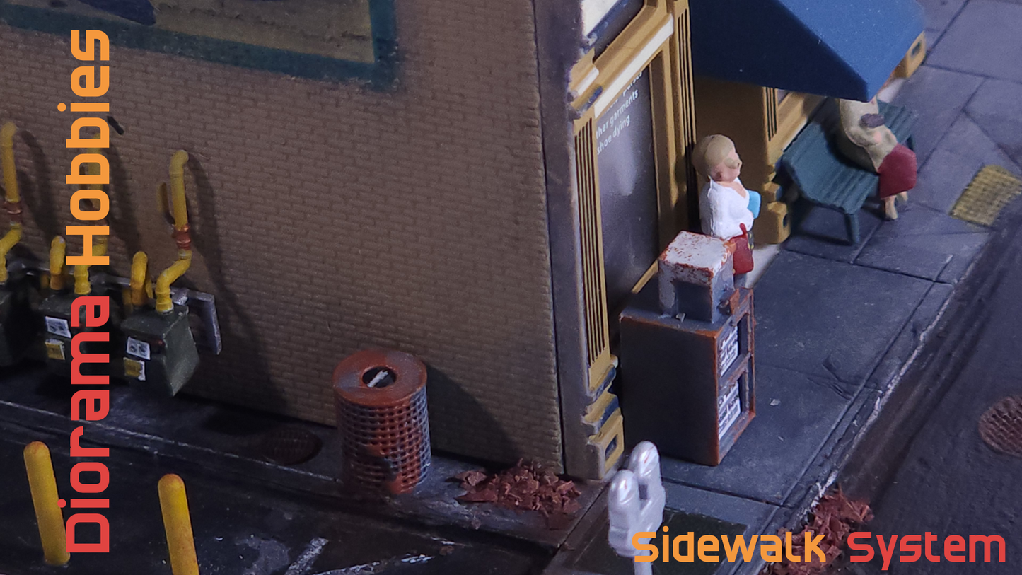 Sidewalk and Curb [Concrete] - Iron Drain