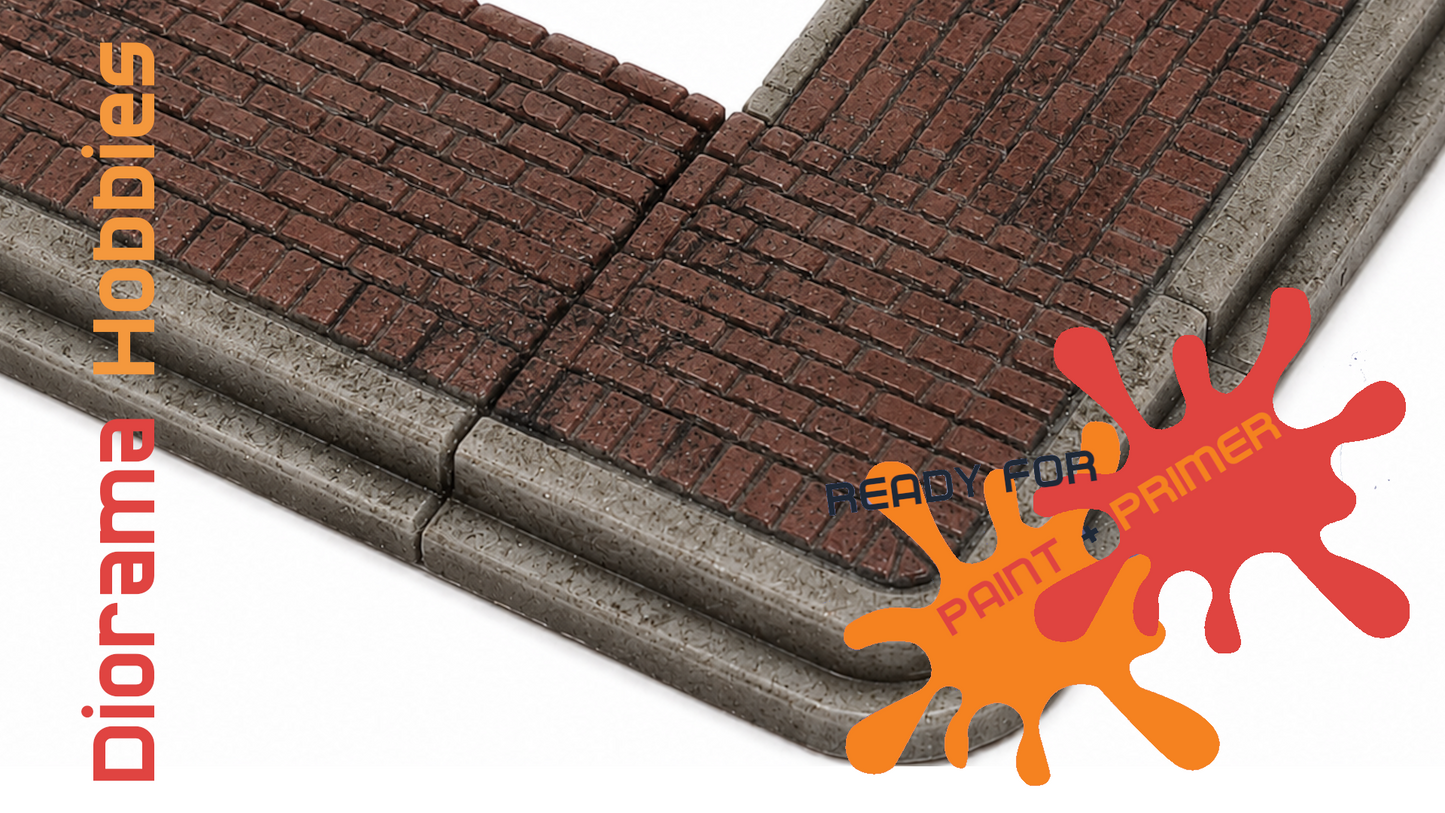 Sidewalk and Curb [Brick] - Corner