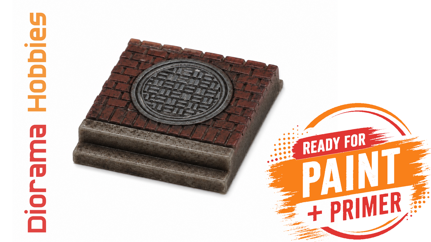 Sidewalk and Curb [Brick] - Manhole Cover