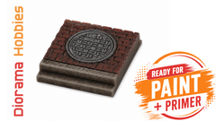 Sidewalk and Curb [Brick] - Manhole Cover
