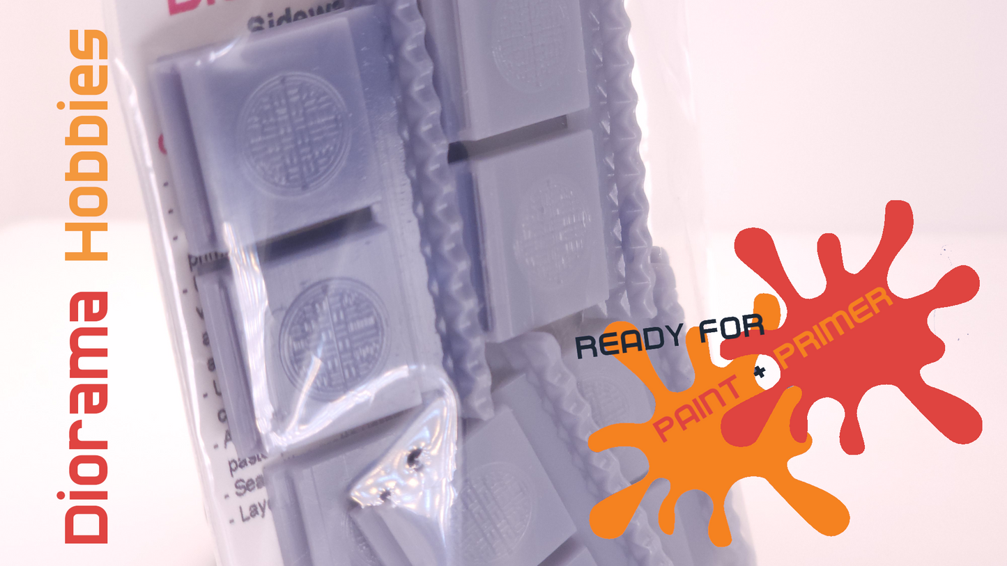 Sidewalk and Curb [Concrete] - Drain and Manhole