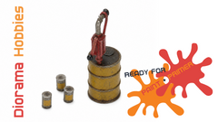 Steel Drums with Pump and Cans - HO, S and O Scales