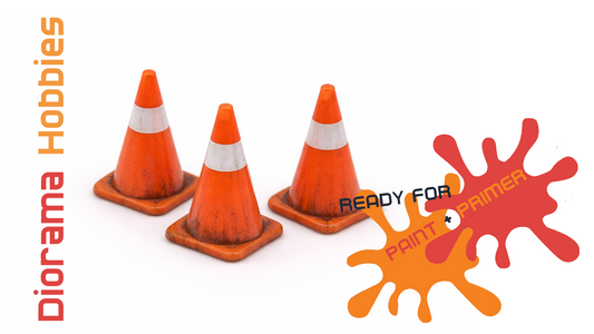 Traffic Cones HO, S and O Scales