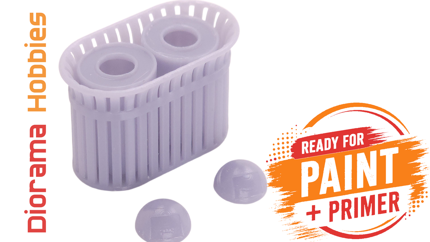 Double Slatted Trash Cans - N, HO, S and O Scales