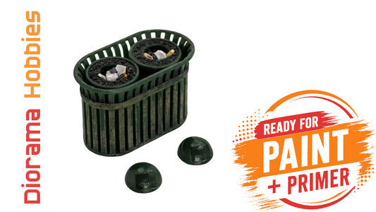 Double Slatted Trash Cans - N, HO, S and O Scales