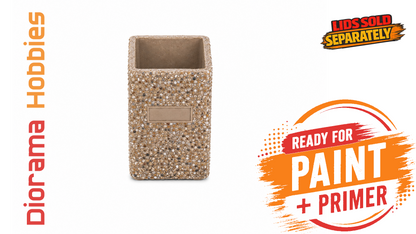 Concrete Trash Can, Interchangeable Lid Styles - N, HO, S and O Scales