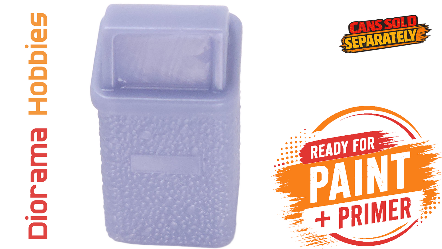 Concrete Trash Can, Interchangeable Lid Styles - N, HO, S and O Scales