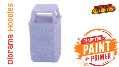 Concrete Trash Can, Interchangeable Lid Styles - N, HO, S and O Scales