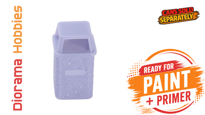 Concrete Trash Can, Interchangeable Lid Styles - N, HO, S and O Scales