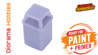Concrete Trash Can, Interchangeable Lid Styles - N, HO, S and O Scales