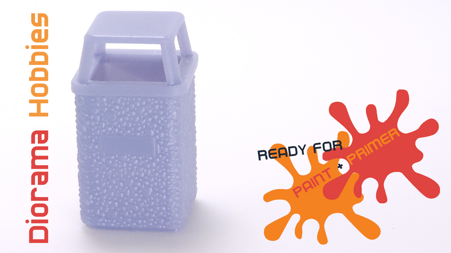 Concrete Trash Can with Interchangeable Lid Styles - N, HO, S and O Scales