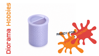 Round Concrete Trash Can, 3 Lid Styles - N, HO, S and N Scales
