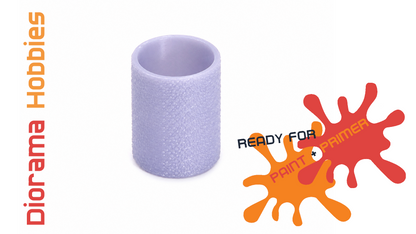 Round Concrete Trash Can, 3 Lid Styles - N, HO, S and N Scales